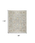 8' X 10' Green Floral Distressed Area Rug