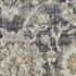 8' Beige And Charcoal Floral Distressed Runner Rug