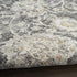 8' Beige And Charcoal Floral Distressed Runner Rug