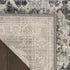 8' Beige And Charcoal Floral Distressed Runner Rug