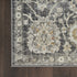 8' Beige And Charcoal Floral Distressed Runner Rug