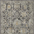 8' Beige And Charcoal Floral Distressed Runner Rug