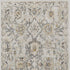 8' Gray Ivory And Yellow Floral Distressed Runner Rug