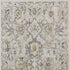 8' Gray Ivory And Yellow Floral Distressed Runner Rug