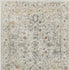 8' Light Gray Black And Yellow Floral Distressed Runner Rug