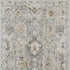 8' Black Mint Green And Ivory Floral Distressed Runner Rug