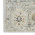 8' Black Mint Green And Ivory Floral Distressed Runner Rug