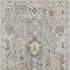 8' Black Mint Green And Ivory Floral Distressed Runner Rug