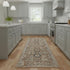8' Rust Green And Black Floral Distressed Runner Rug