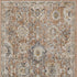 8' Rust Green And Black Floral Distressed Runner Rug