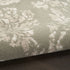 7' Olive Green and Ivory Damask Distressed Runner Rug