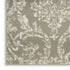 7' Olive Green and Ivory Damask Distressed Runner Rug