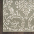 7' Olive Green and Ivory Damask Distressed Runner Rug