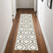 7' Ivory and Green Trellis Runner Rug