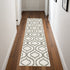 7' Ivory and Green Trellis Runner Rug