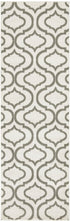 7' Ivory and Green Trellis Runner Rug