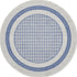 8' X 12' Ivory and Blue Geometric Distressed Non Skid Area Rug