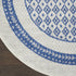 8' X 12' Ivory and Blue Geometric Distressed Non Skid Area Rug