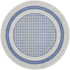 8' X 12' Ivory and Blue Geometric Distressed Non Skid Area Rug