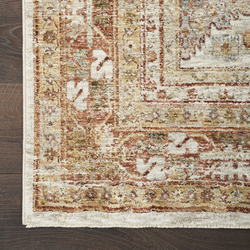 9' X 13' Beige Geometric Distressed Area Rug