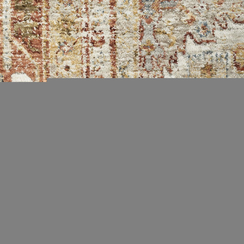 9' X 13' Beige Geometric Distressed Area Rug