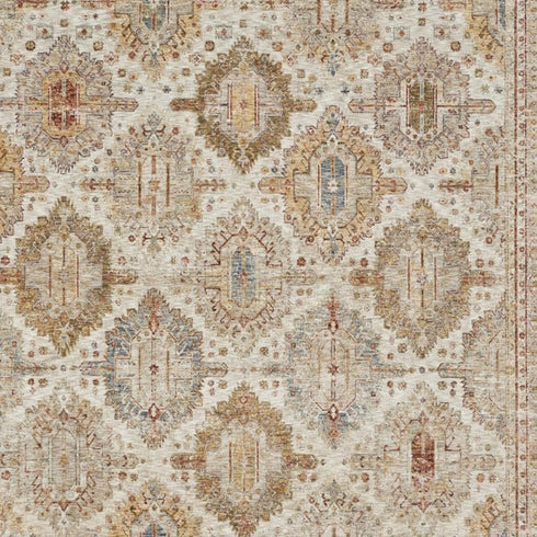 9' X 13' Beige Geometric Distressed Area Rug
