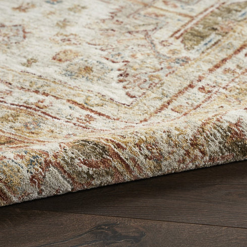 9' X 13' Beige Geometric Distressed Area Rug