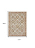 9' X 13' Beige Geometric Distressed Area Rug