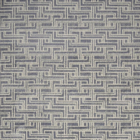 9' X 12' Blue Geometric Distressed Area Rug