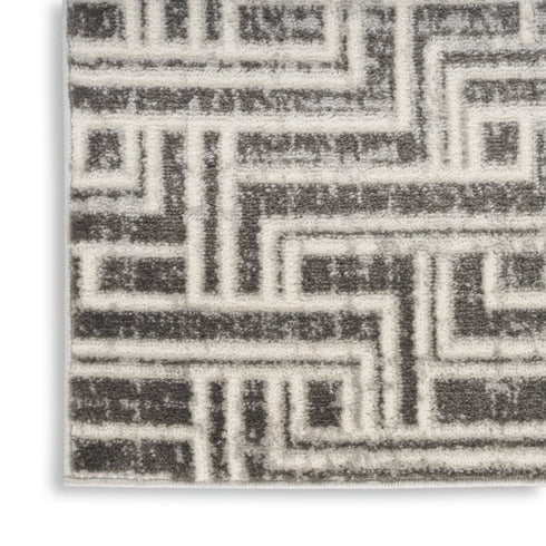 9' X 12' Gray Geometric Distressed Area Rug