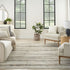 8' X 10' Cream Abstract Distressed Area Rug