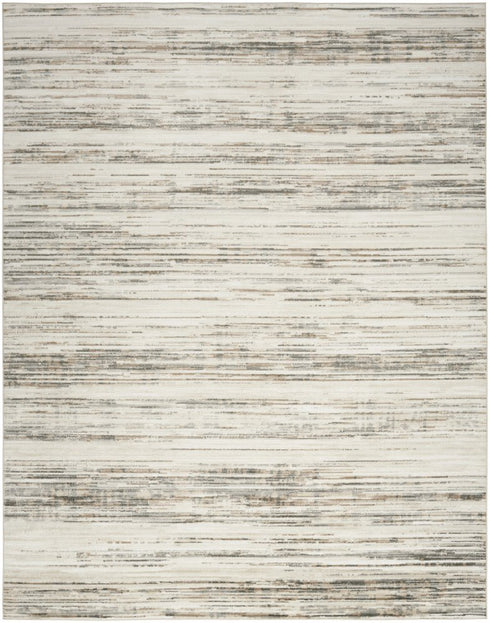 8' X 10' Cream Abstract Distressed Area Rug
