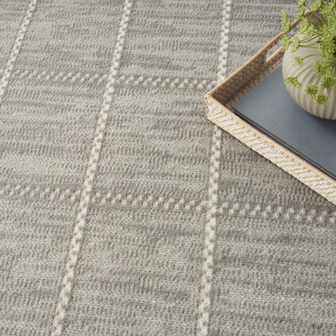 9' X 12' Gray Geometric Area Rug