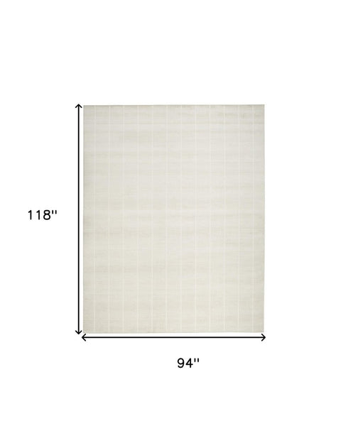 9' X 12' Cream Geometric Area Rug