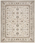 9' X 12' Cream Floral Distressed Area Rug
