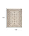 9' X 12' Cream Floral Distressed Area Rug