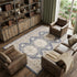 9' X 12' Blue Geometric Distressed Area Rug