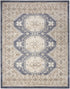 9' X 12' Blue Geometric Distressed Area Rug