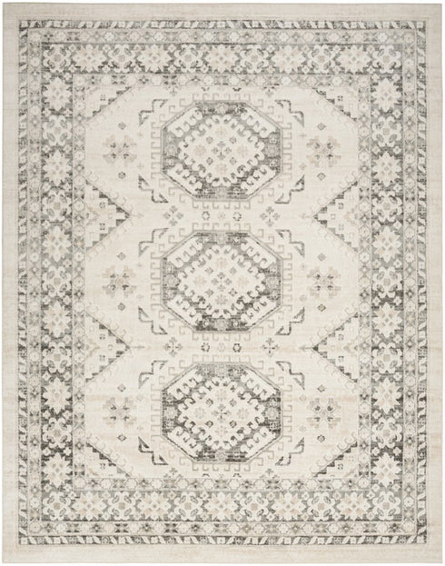 8' X 10' Gray Geometric Distressed Area Rug