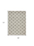 5' X 7' Gray and Ivory Trellis Non Skid Area Rug