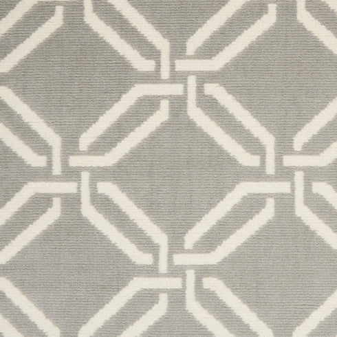 5' X 7' Gray and Ivory Trellis Non Skid Area Rug
