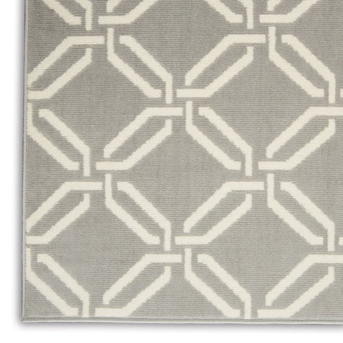 5' X 7' Gray and Ivory Trellis Non Skid Area Rug