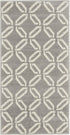 5' X 7' Gray and Ivory Trellis Non Skid Area Rug