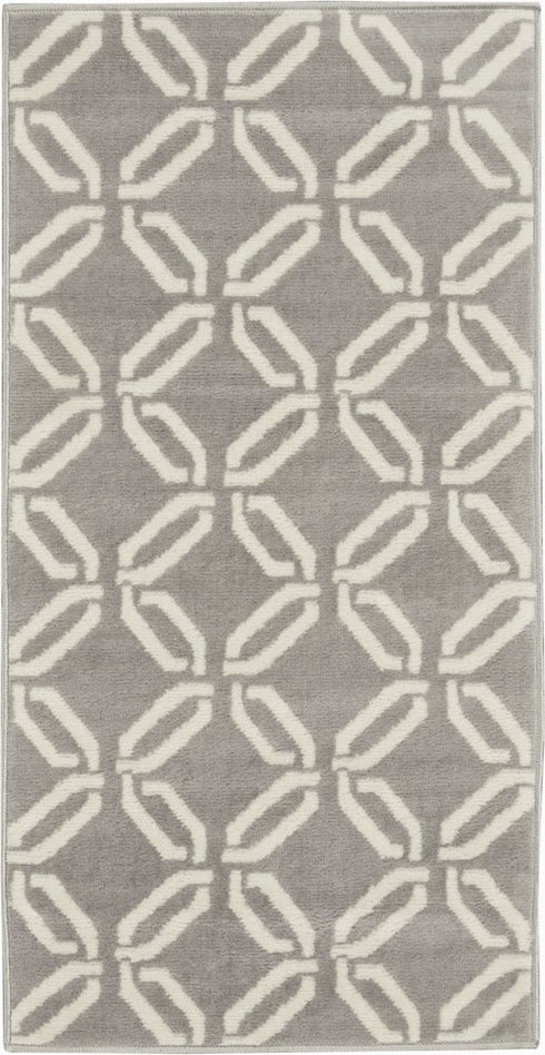 5' X 7' Gray and Ivory Trellis Non Skid Area Rug