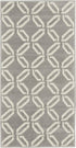 5' X 7' Gray and Ivory Trellis Non Skid Area Rug
