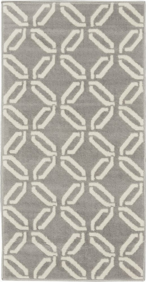 5' X 7' Gray and Ivory Trellis Non Skid Area Rug