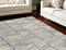 8' X 12' Blue And White Wool Geometric Area Rug