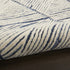 8' X 12' Blue And White Wool Geometric Area Rug