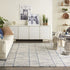 8' X 12' Blue And White Wool Geometric Area Rug