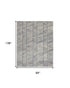 8' X 12' Blue And White Wool Geometric Area Rug